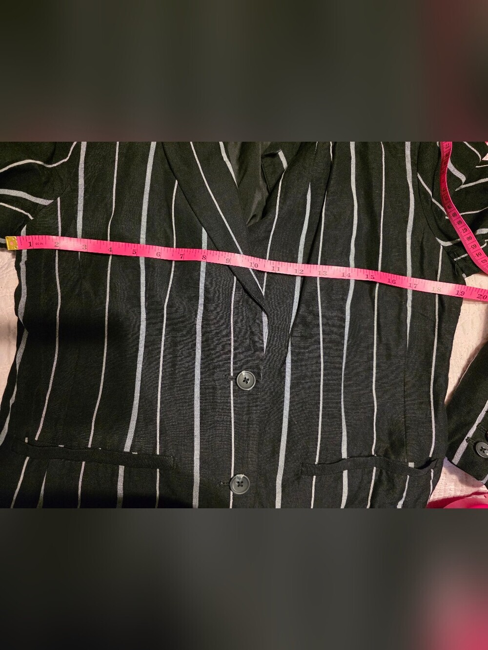 Black Blazer with White Pinstripes - Picture 2 of 6